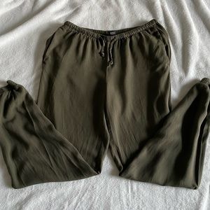 h&m green flowy pants